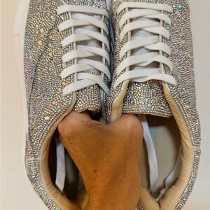 Betsey Johnson Rhinestone Embellished Sneakers